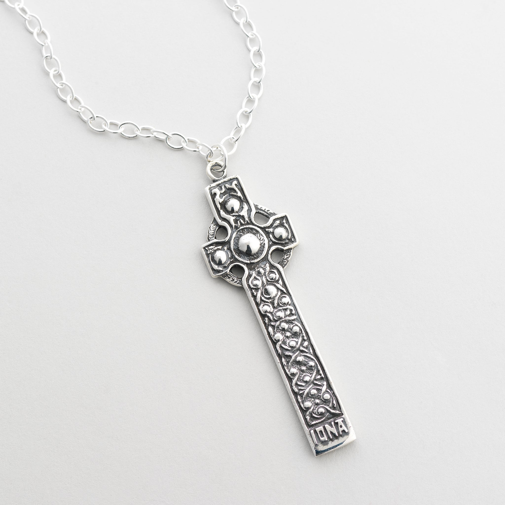 WithLoveSilver Sterling Silver 925 Celtic Iona Cross Pendant - Ancient Scotland Design